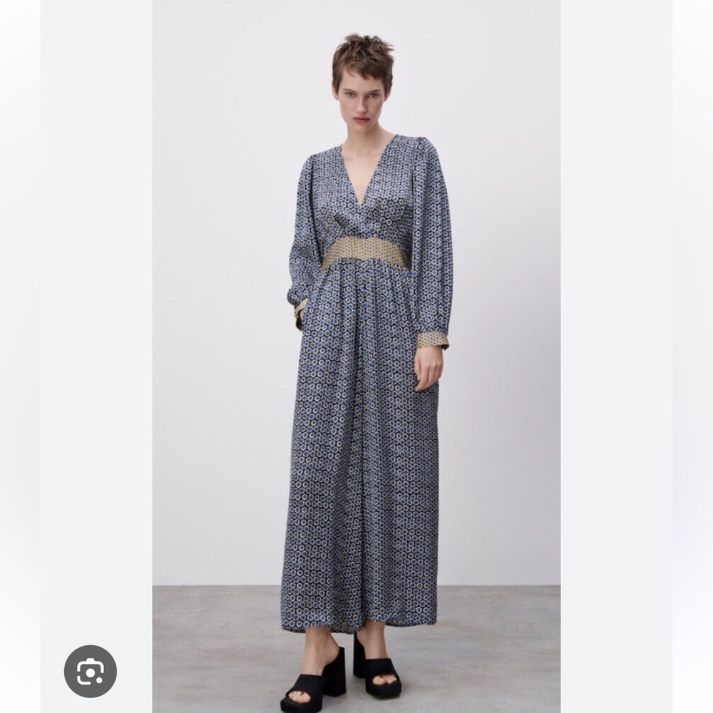 Satin finish boho jumpsuit satin finish